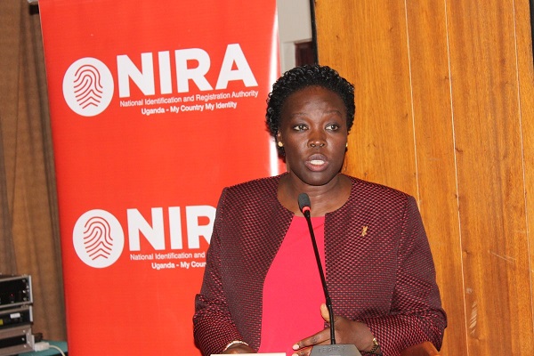 national registration NIRA Executive Director, Ms Judy Obitre-Gama making her presentation at a recent event
