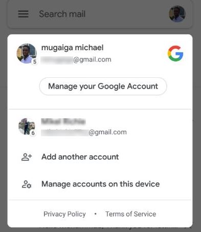 switching betwenn google accounts or gmail accounts